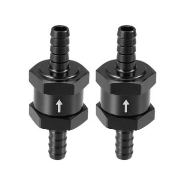 Imagem de Hihaha Válvula de retenção de combustível unidirecional/válvula de retenção unidirecional interna sem retorno para carro combustível gasolina diesel/durável 0,8 cm 8 mm OD / 2 peças preto