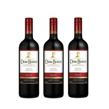 Imagem de Kit Vinho Dom Bosco Tinto Suave 750ml 3 unidades