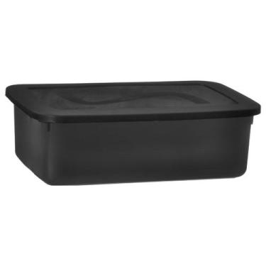 Imagem de Conjunto 2 Caixas Organizadoras14l com tampa preta - Plásticos Santana