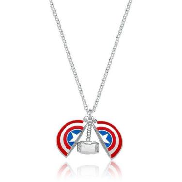 Imagem de Colar Capitão América Martelo Thor Revestido em Prata - VL ACCESSOIRES