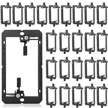Imagem de TOMODER 25 Pacotes de Suporte de Montagem de Baixa Tensão 1 Gangue 2 Anéis Cabos de Drywall Passam Pela Placa de Parede Placa de Gesso Única Saída de Placa de Gesso Fios Ocultos Alto-Falante Gerenciam