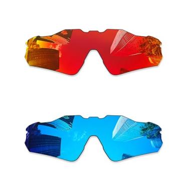 Imagem de Combine8 Lentes de reposição Youth Fit Ploarized para óculos de sol Oakley Radar EV XS Path OJ9001 - vermelho fogo + azul gelo