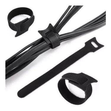 Imagem de 50x Presilha 15cm Fita Abraçadeira Preta Cabos Chicote Fios - Thafe, P