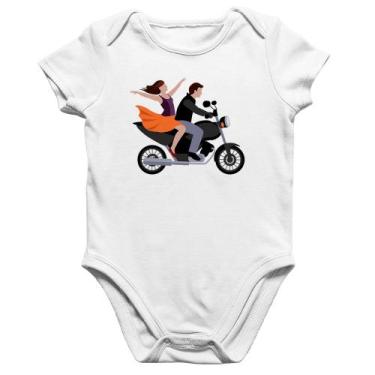 Imagem de Body Bebê Algodão Moto Casal - Foca na Moda, Branco, GG