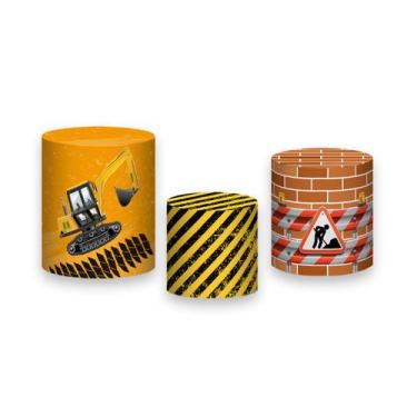 Imagem de Trio De Capa Cilindro - Construção Escavadeira 004 - Via Cores