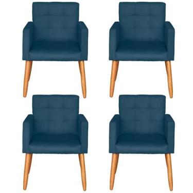 Imagem de Kit 4 Poltronas Decorativa para Sala de Espera Sala de Estar Recepção 
