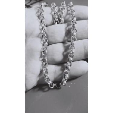 Imagem de Cordão Prata 950 Elos Português 25 Gramas 6 mm 55 Cm Elos - Cordão de 