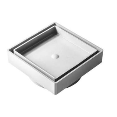 Imagem de Ralo Oculto Invisível Quadrado 10X10 Cm Seca Piso E Porcelanato Várias