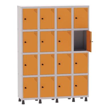 Imagem de Armário Guarda Volume Locker Roupeiro 4 Vãos 16 Portas Aço GRP504/16 C