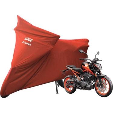 Imagem de Capa De Moto KTM 200 Duke Sob Medida Com Logo - Mz, Vermelha