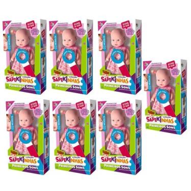 Imagem de Kit c/ 7 Boneca bebezao que fala e faz sons de bebe chora ri Colecao S