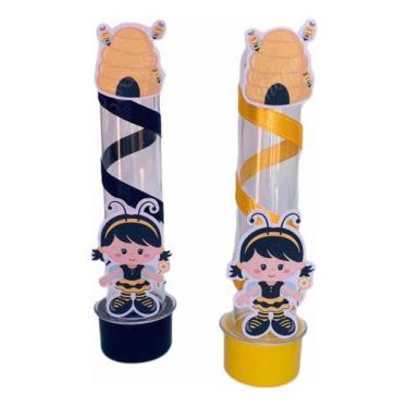 Imagem de Kit 10 Tubetes Abelhinha Com Cetim - Abelha - Jardim - Shape Festas