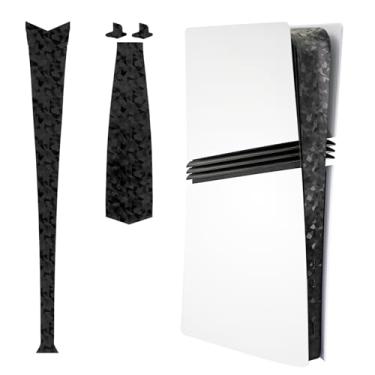 Imagem de Luck&Link Adesivo Skin para PS5 PRO Console Center Part Protection Texture Sticker, para PS5 Pro Digital Edition e Disc Edition Host Middle Strip Texture Skin (Broken Diamonds-Black, PS5PRO (2024))