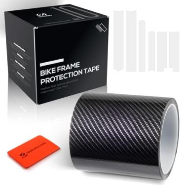 Imagem de Chooee Fita de proteção de quadro de bicicleta, adesivos protetores de quadro de bicicleta de alta viscosidade - 3 m (10.2 cm x 299.7 cm), padrão de fibra de carbono MTB/Road Ride Wrap Frame Protector