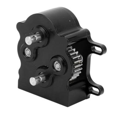 Imagem de Caixa de Engrenagens do Carro Rc, Conjunto Externo Duplo da Caixa de Transmissão do Motor do Rotor Com Placa do Patim para a Esteira Rolante da Escala Scx10 1/10 (Preto)