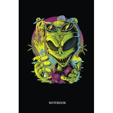 Imagem de Alien Notebook: Alien Summer Beach Vibes Space | Alien Journal, Lined Journal Ufo, Ufo Journal, Lined Journal Alien, Size 6 X 9", 120 Pages.