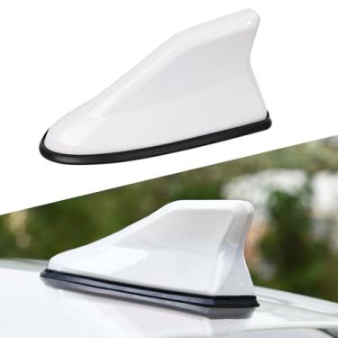 Imagem de Hbxdeco Capa de antena de barbatana de tubarão para carro, à prova d'água, decoração de capa de antena de teto de carro, base de sinal de rádio AM/FM, acessórios externos de veículos universais