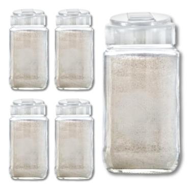 Imagem de Açucareira Farinheira Cl de 300ml Tampa Multiuso, Kit com 5 unidades, para Lanchonetes, Bares e Casas. (Branco)