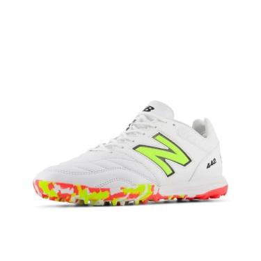 Imagem de New Balance Tênis de futebol masculino 442 Pro Tf V2, Branco/vermelho energético/Hi-Lite, 45