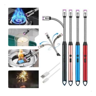 Imagem de Isqueiro Acendedor Elétrico USB Recarregvel Cozinha Fogão Gas Elétrico USB Recarregável com Cabo Carregador (1 Isqueiro)
