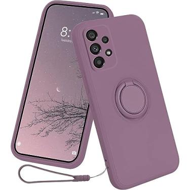 Imagem de Capa compatível com Samsung Galaxy S23 Plus, capa com suporte magnético de silicone líquido original, capa protetora militar à prova de choque para Samsung S23 Plus, Roxo