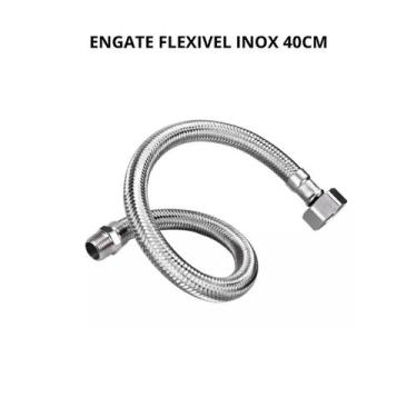 Imagem de Engate Flexível Trançado Inox 40cm de 1/2'' com Niple - Brazhur