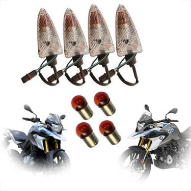 Imagem de Kit 4 Piscas Dianteiro e Traseiro Completo  Moto BMW 310s e BMW GS 650
