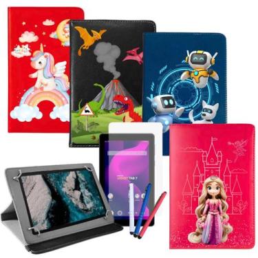 Imagem de Capa Suporte Para Tablet Positivo Vision Tab 7 Estampada + Película + 