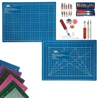 Imagem de Base de Corte A4 30cm x 22cm Dupla Face Multiuso AutoCura Estilete Pre