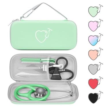 Imagem de Yinke Estojo Para Estetoscópio 3M Littmann Classic Iii, Lightweight Ii Se, Mdf Acoustica, Cardiology Iv - Tesoura Médica Com Espaço Extra Reflex Hammer Penlight, Presente Ideal Para Enfermeiros, Méd