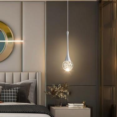 Imagem de cenozo Luminárias Pendentes Modernas Para Ilha De Cozinha Led Regulável Cristal Glam Iluminação Pendente De Teto Para Sala De Jantar Corredor Quarto Canto Lâmpada Níquel Escovado