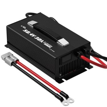 Imagem de Litime Carregador De Bateria De Lítio Cc Lifepo4 De 51,2 V/48 V E 30 A, Carregador De Bateria De Lítio De 48 Volts Dedicado Para Baterias Recarregáveis De Ciclo Profundo De Lítio Lifepo4 De Barco, Rv