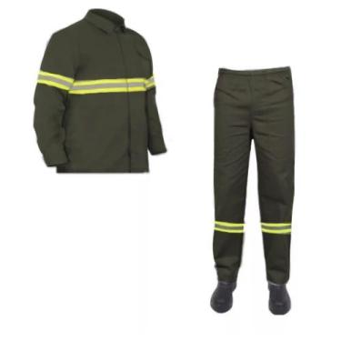 Imagem de Conjunto Brim com Refletivo para Trabalho Profissional Uniforme - A Fá