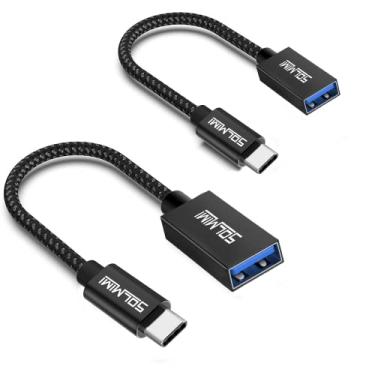 Imagem de Adaptador USB C para USB 3 pés (pacote com 2), USB C macho para USB 3.0 fêmea OTG 5 GBPS transferência de dados para MacBook Pro, Air, Galaxy S23 S24, Dell XPS, Huawei, Google Pixels iPhone 16 15