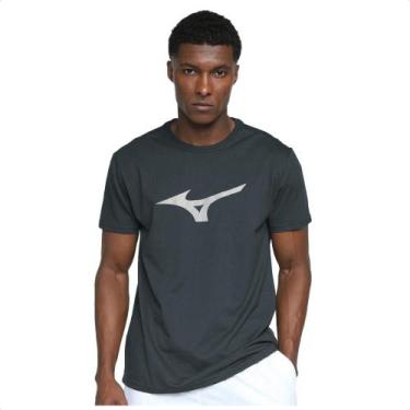 Imagem de Camiseta Mizuno Run Spark M Masculina, P, Grafite, Cinza