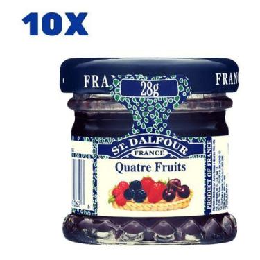 Imagem de Kit 10 Mini Geleias Quatro Frutas St Dalfour 28g - França - St. Dalfou