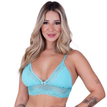 Imagem de Sutiã Top Sem Bojo SEM Aro Feminino Clamar em Microfibra e Renda - 330