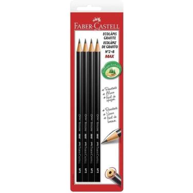 Imagem de Lápis Ecolápis Grafite 2B 4 Unidades Faber-Castell Madeira FSC
