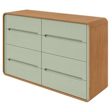 Imagem de Cômoda 8 Gavetas Loop II Lopas - Amendoa Clean/Salvia