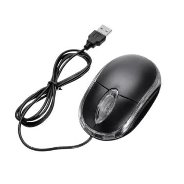 Imagem de Mouse USB com Fio Mini Óptico para Notebook e Computador, Preto