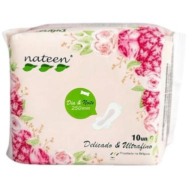 Imagem de Absorvente Higiênico com Abas Nateen Premium 250mm 10 unidades