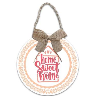 Imagem de Decoração Placa de Porta Guirlanda Frases Bem vindo Jesus Vive Lar Abe