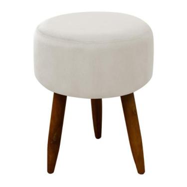 Imagem de Puff Banqueta Decorativo Pés Madeira - Herrero, Nude Areia