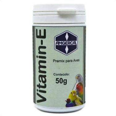 Imagem de Vitamin-e 50g Amgercal Premix Ajuda Na Reprodução Aves e Pássaros