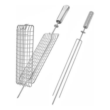 Imagem de Kit Espeto Tridente + Esp. Grelha P/ Churrasqueira - infinity grill