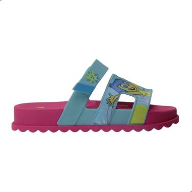Imagem de Tamanco Infantil Menina Grendene Kids 23296 Disney Gla Rosa Azul Amarelo