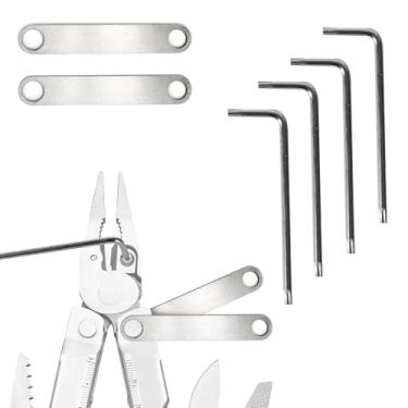 Imagem de Calvana Conjunto de chaves inglesas, inclui 2 chaves serrilhadas de aço inoxidável 304, 2 chaves de aço S2 T10 e 2 S2 de aço T8, compatível com Leatherman Multitools