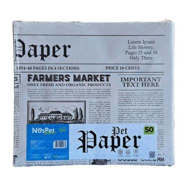Imagem de Jornal Pet Tapete Higiênico Biodegradável 64x68cm 50 Folhas - NOSPET