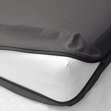 Imagem de Lençol com elástico com zíper, super macio, respirável, 400 fios, 100% algodão egípcio, lençol de baixo - bolso profundo de 20 cm - apenas 1 lençol com elástico - fácil de cuidar (63 x 189 cm, cinza