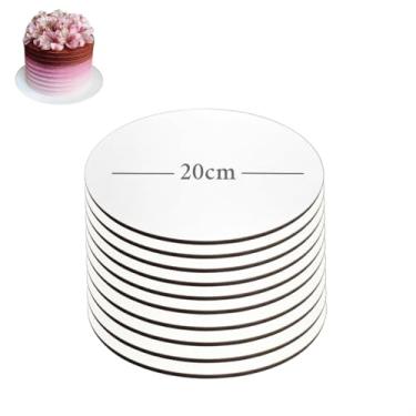 Imagem de Kit 10 Cake Board Mdf Liso 20cm Bolos Confeitaria Suporte